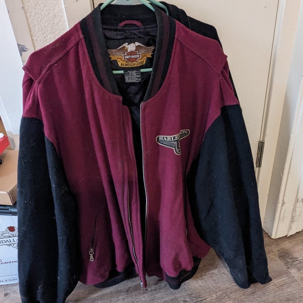 VTG Harley Davidson Jacket Size XX Large Red Varsity Letterman 95th Anniversary